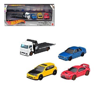 Hot Wheels Premium Set JDM Nissan Sentra Honda Civic Toyota Celica + Fleet Street Transport Truck