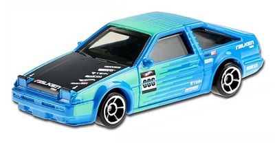 Hotwheels Hot Wheels Diecast Model Car 2021 31/250 Toyota AE 86 AE86 Sprinter Trueno "Falken" Drift 1/64 scale