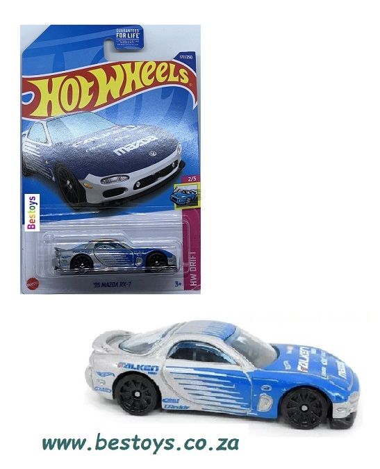 Hotwheels Hot Wheels Diecast Model Car 2022 177/250 Mazda RX 7 RX7 1995 &quot;Falken&quot; Drift 1/64 scale