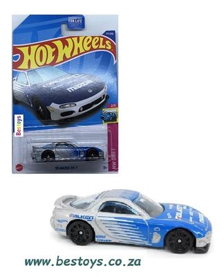 Hotwheels Hot Wheels Diecast Model Car 2022 177/250 Mazda RX 7 RX7 1995 &quot;Falken&quot; Drift 1/64 scale