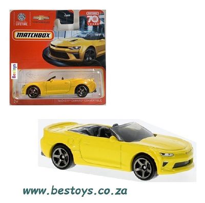 Matchbox Diecast Model Car 2023 33/100 Chevy Chevrolet Camaro Convertible 2016 70th Anniversary 1/64 scale