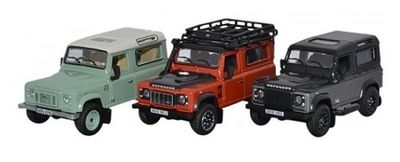 Oxford Diecast Model Car SET47 Land Rover Defender 90 Heritage Set 1/76 OO railway scale