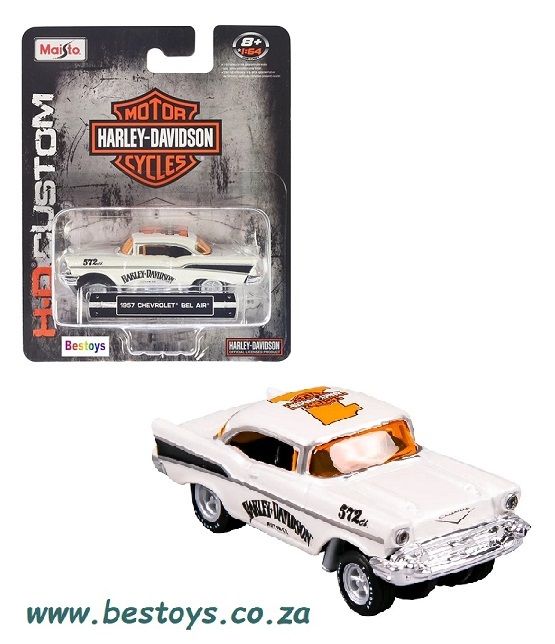 Maisto Diecast Model Car Harley Davidson Series Chevy Chevrolet Bel Air 1957 1/64 scale