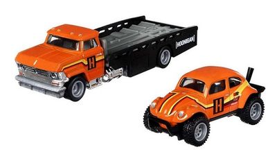 Hot Wheels Car Culture Team Transport VW Volkswagen Baja Bug + Horizon Hauler "Hoonigan"