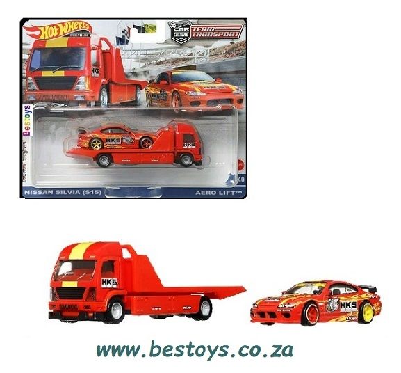 Hotwheels Hot Wheels Diecast Model Car Culture Team Transport Nissan Silvia S15 + Aero Lift &quot;HKS&quot; Transporter Truck