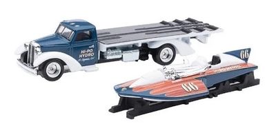 Hot Wheels Car Culture Team Transport Classic Hydroplane + Speed Waze Transporter Truck