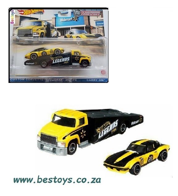 Hot Wheels Hotwheelsl Car Culture Team Transport Chevy Corvette Stingray + Carry On Truck Walmart Exclusive