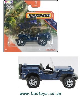 Matchbox Diecast Model Car 2020 68/100 Willys Jeep Jungle 1/64 scale