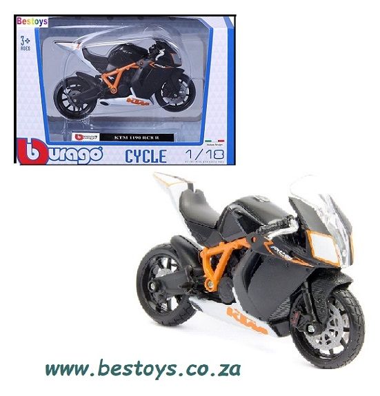 Burago Diecast Model Motorcycle Bike KTM 1190 RC8 R RC 8 R 1/18 scale