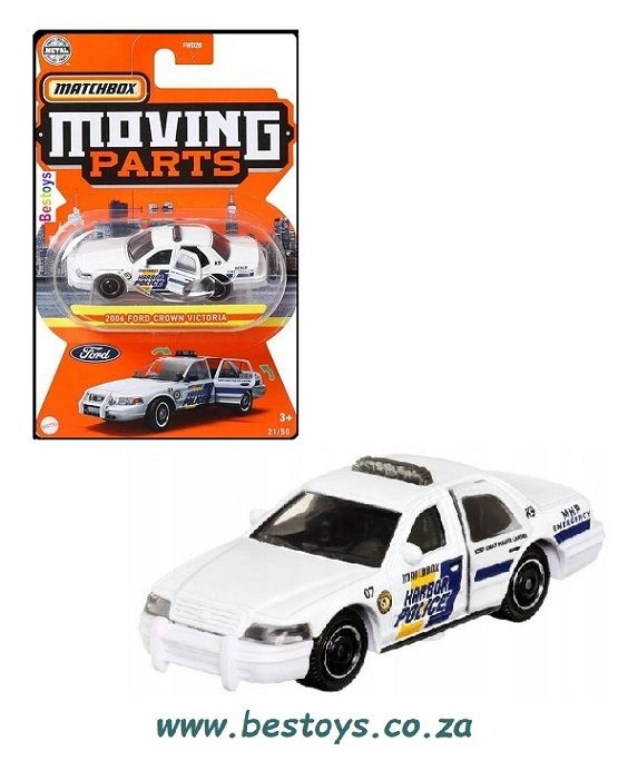 Matchbox Diecast Model Car Moving Parts Ford Crown Victoria 2006 Police 1/64 scale