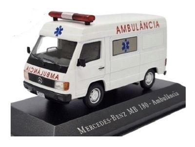 Diecast Model Car Brazilian Service Vehicle Collection Mercedes Benz MB 180 Ambulance 1/43 scale