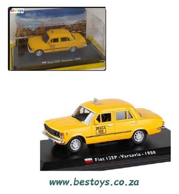 World Taxi Diecast Model Car Collection Fiat 125 P 125P Varsavia Warsaw Poland 1980 1/43 scale