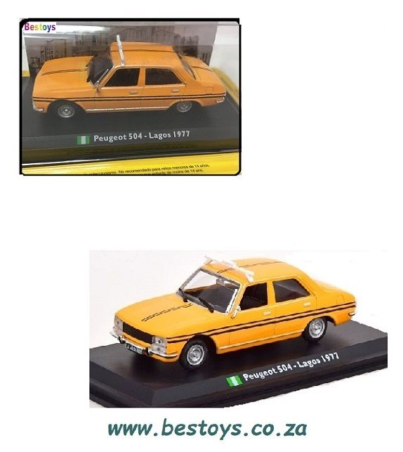 World Taxi Diecast Model Car Collection Peugeot 504 Lagos 1977 1/43 scale