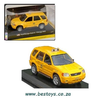 World Taxi Diecast Model Car Collection Ford Escape Hybrid Chicago 2005 1/43 scale