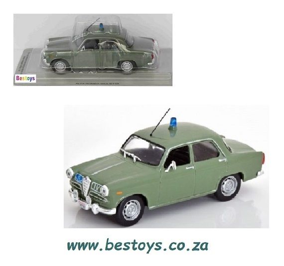 Diecast Model Car Police Collection Alfa Romeo Giulietta Italy &quot;Polizia&quot; 1/43 scale
