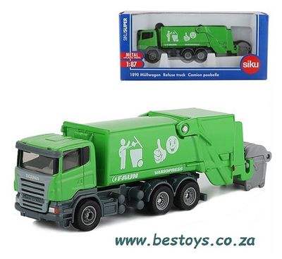 Siku Diecast Model 1890 Scania Faun Refuse Rubbish Truck 1/87 HO railway scale