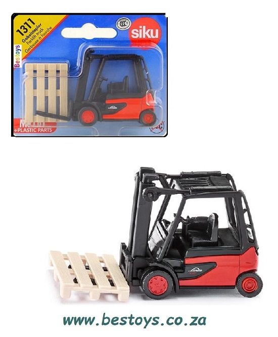 SIKU Diecast Model 1311 Linde Forklift Truck + pallet accessory +- 1/55 scale