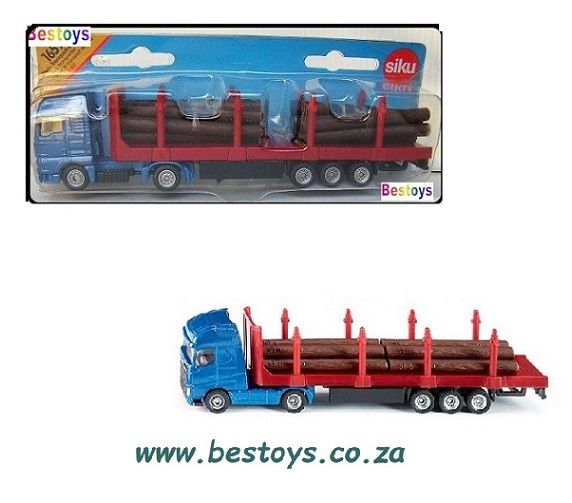 SIKU Diecast Model 1659 Volvo truck &amp; trailer log transporter 1/87 HO railway scale