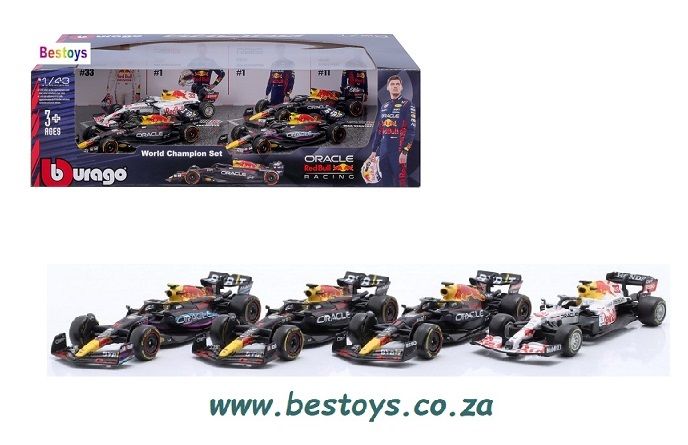 Burago Set 38092 Formula 1 F1 Red Bull RB16 RB18 RB19 Verstappen Perez