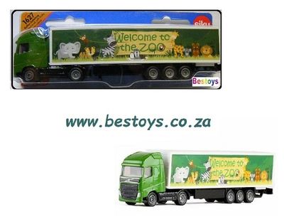 SIKU Diecast Model 1627 Volvo Truck &amp; Box trailer &quot;Welcome to the Zoo&quot; 1/87 HO railway scale