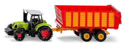 SIKU Diecast Model 1650 Claas 597 ATX Tractor + Silage Trailer