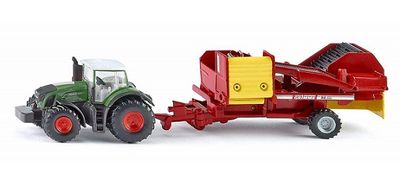 SIKU Diecast Model 1808 Fendt 939 Tractor & Grimme Potato Harvester 1/87 HO railway scale