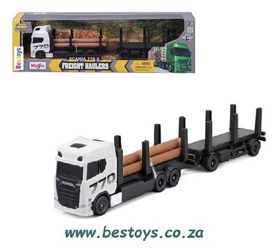 Maisto Mini Work Machines Diecast Model Scania 770 S 770S Logging Truck &amp; Trailer 1/87 HO railway scale