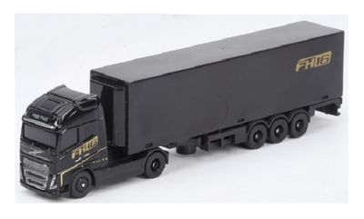 Maisto Mini Work Machines Volvo FH 16 FH16 Truck &amp; Box Trailer 1/87 HO railway scale