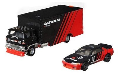 Hot Wheels Hotwheelsl Car Culture Team Transport Nissan GT R R32 + Sakura Sprinter Truck "Advan" 1/64 scale