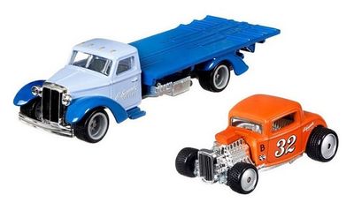 Hotwheels Hot Wheels Diecast Model Car Culture Team Transport Ford 1932 No 32 + Speed Waze Truck 1/64 scale