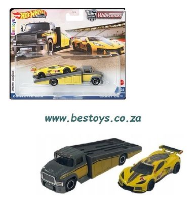 Hot Wheels Hotwheels Car Culture Team Transport Chevy Chevrolet Corvette C8 R + Carry On Transporter Truck