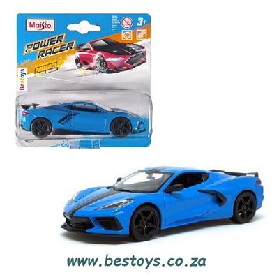 Maisto Diecast Model Car Power Racer Chevy Chevrolet Corvette Stingray Coupe 2020 1/41 scale