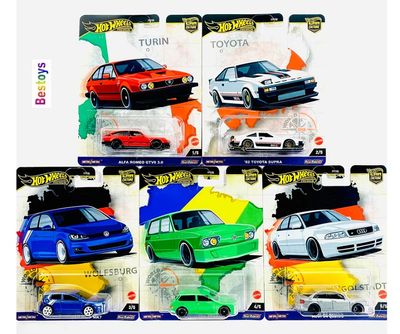 Hot Wheels Hotwheels Car Culture Set World Tour Audi S4 Toyota Supra VW Golf Alfa GTV6 1/64 scale