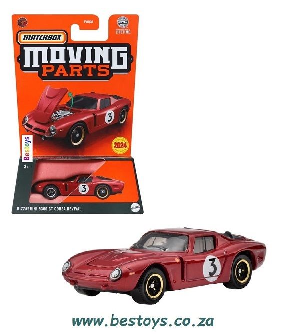 Matchbox Diecast Model Car Moving Parts 2024 Bizzarrini 5300 GT Corsa Revival No 3 1/64 scale
