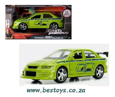 JADA 24037 Mitsubishi Lancer Evolution VII 7 Brian Fast &amp; Furious Movie Film TV 1/32 scale