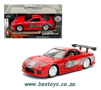 JADA Diecast Model Car 24037 Mazda RX7 RX 7 Dom Fast &amp; Furious Movie Film TV 1/32 scale