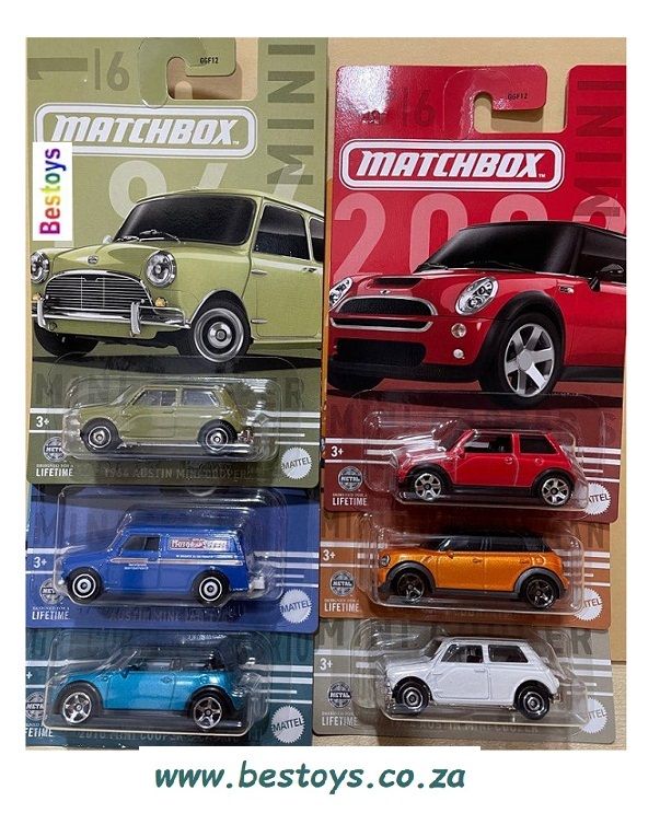 Matchbox Diecast Model Car Mini Series Set Countryman Cooper S Mini Cooper Mini Van 1/64 scale