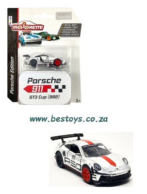 Majorette Porsche Series Porsche 911 GT 3 GT3 Cup 992 No 911 + Collector Tin
