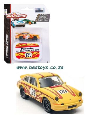 Majorette Diecast Model Car Porsche Series Porsche 911 Carrera RS 2.7 No 139 + Collector Tin 1/64 scale