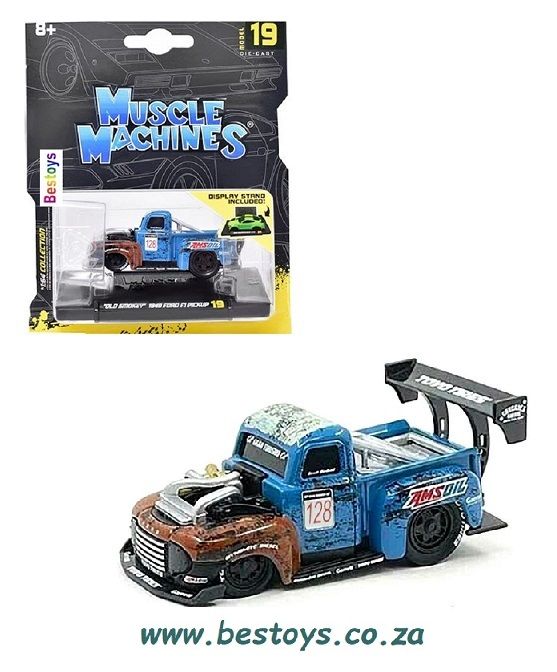 Maisto Muscle Machines Ford F 1 F1 Pickup 1949 &quot;Old Smokey&quot; 1/64 scale