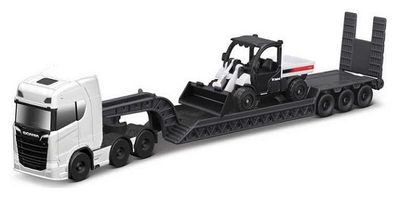 Maisto Mini Work Machines Scania 770 S Truck + lowbed trailer + Bobcat Gator