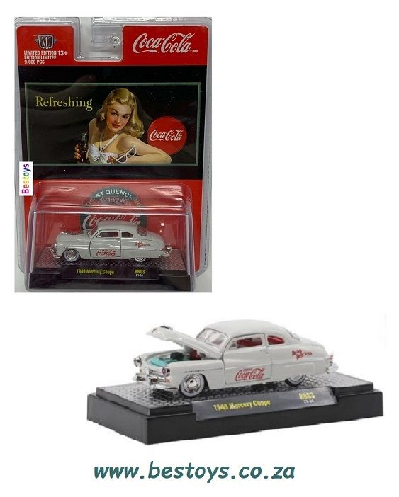 Castline M2 Diecast Model Car BB03 Mercury Coupe 1949 &quot;Coca Cola&quot; 1/64 scale