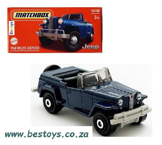 Matchbox Model Car Power Grab 2024 10/100 Willys Jeepster 1948 1/64 scale