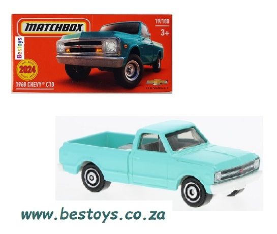 Matchbox Model Car Power Grab 2024 19/100 Chevy Chevrolet C 10 C10 Pickup 1968 1/64 scale