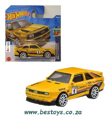 Hotwheels Hot Wheels Diecast Model Car 2022 180/250 Audi Quattro Sport 1984 No 1 Rally Champs 1/64 scale