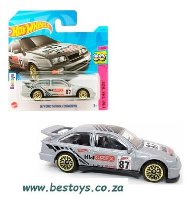 Hotwheels Hot Wheels Diecast Model Car 2023 2/250 Ford Sierra Cosworth 1987 No 87 The 80&#39;s 1/64 scale