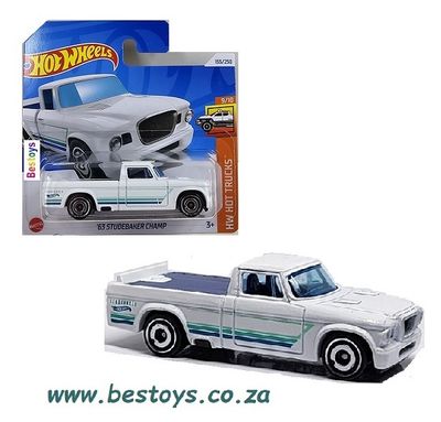 Hotwheels Hot Wheels Diecast Model Car 2024 155/250 Studebaker Champ Pickup 1963 Hot Trucks 1/64 scale