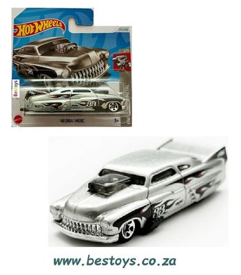 Hotwheels Hot Wheels Diecast Model Car 2024 215/250 Drag Merc Mercury 1949 No 33 Rolling Metal 1/64 scale