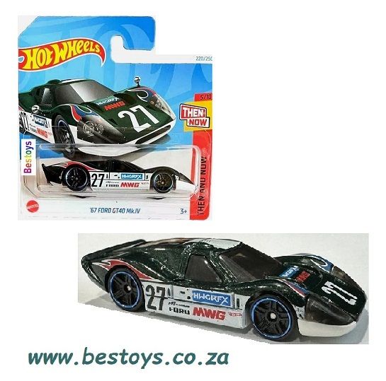 Hotwheels Hot Wheels Diecast Model Car 2024 220/250 Ford GT 40 GT40 Mk 4 1967 No 27 Then &amp; Now 1/64 scale