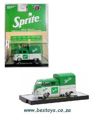 Castline M2 Diecast Model Car MX01 VW Volkswagen Double Cab Pickup + Canopy 1960 &quot;Sprite&quot; 1/64 scale